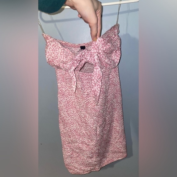 Windsor floral ditsy smocked tie front mini dress size small - Picture 3 of 5